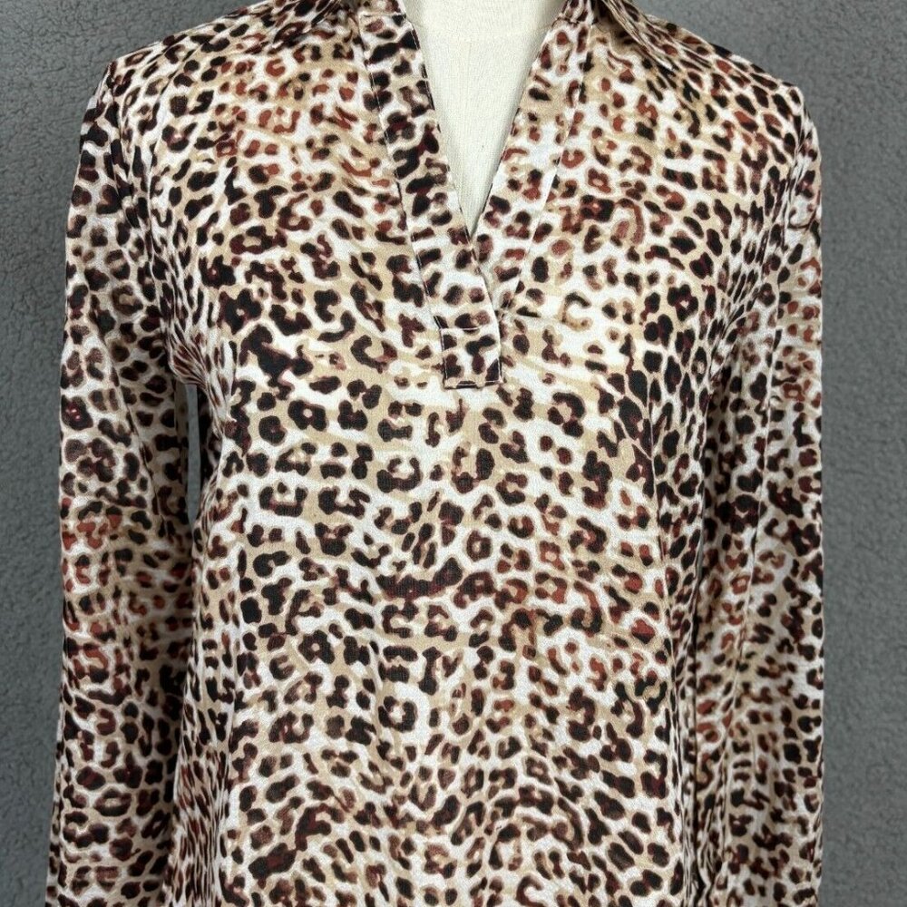 Haute Hippie Tribe Women's Blouse Leopard Print V-Neck Long Sleeve  XXS  NWOT's